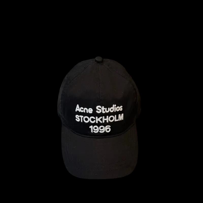 Acne Studios Stockholm 1996 Cap — Black product reference on a clean background
